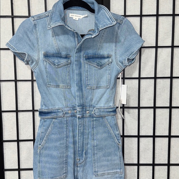 Good American XS – Fit For Success Denim Jumpsuit - Picture 4 of 9